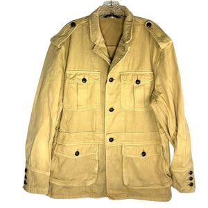 Polo Ralph Lauren Tan Safari Jacket Khaki Coat Brown XL Military Chore Barn Vtg